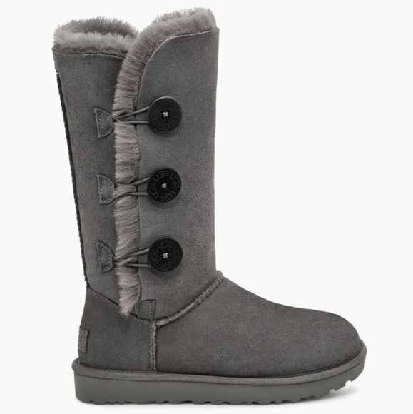 UGG | Shoes | Uggs Grey Girls Suede Fur 